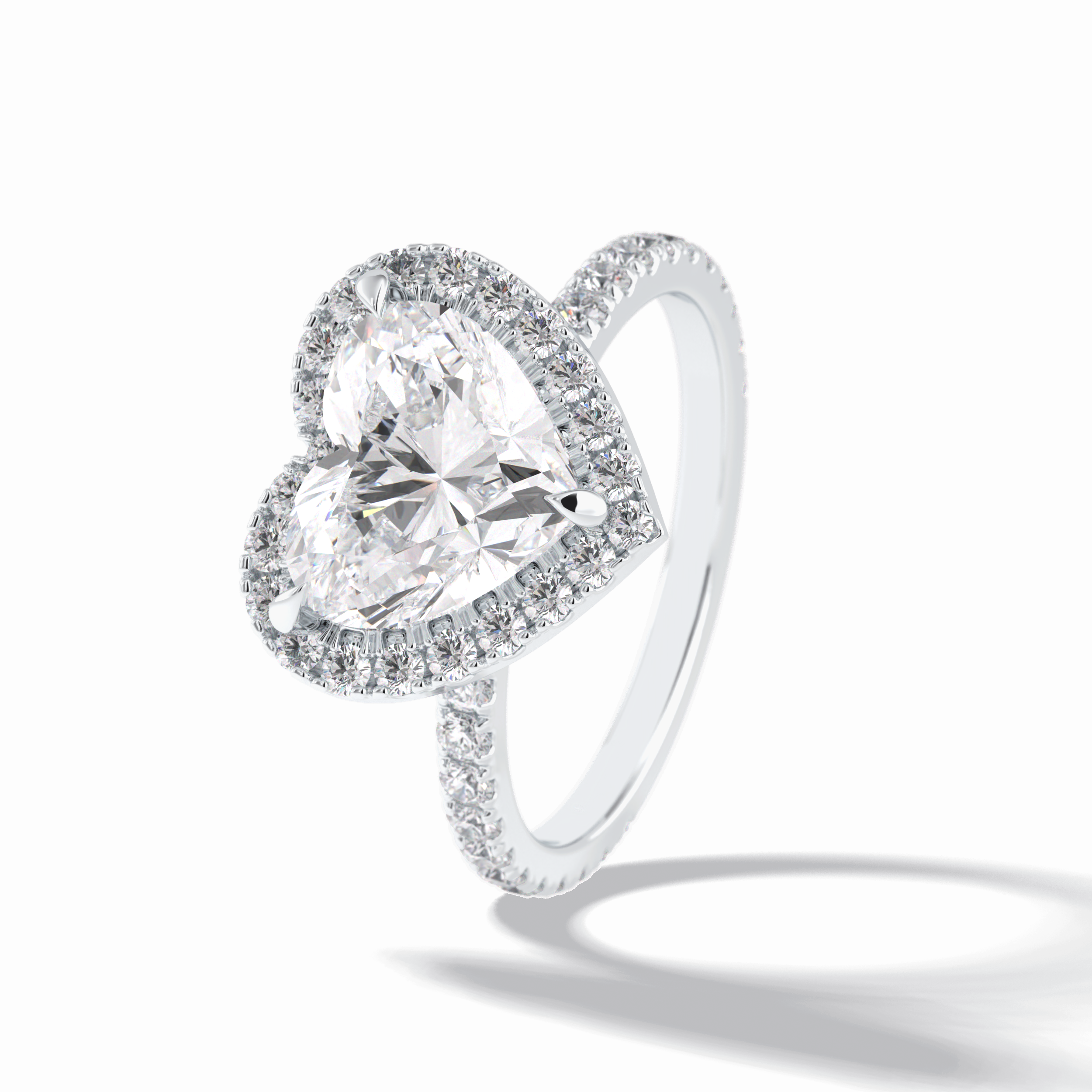 Heart Halo & Pave Lab Grown Diamond Engagement Ring