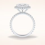 2.55 CT Heart Shaped Halo & Pave Moissanite Engagement Ring