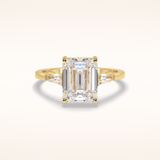 3 CT Radiant Shaped Three Stone Moissanite Bridal Set