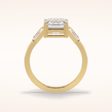 3 CT Radiant Shaped Three Stone Moissanite Bridal Set