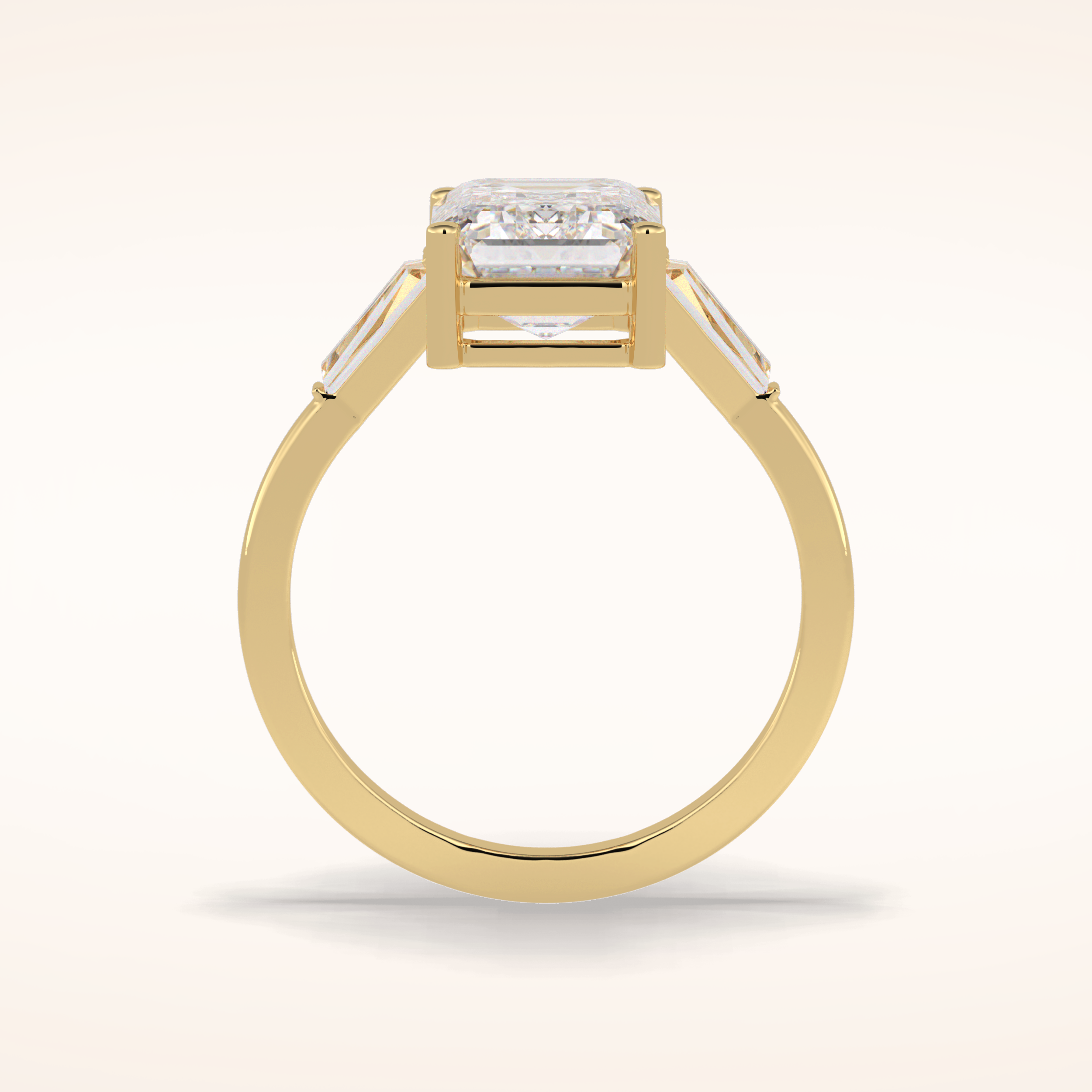 3 CT Radiant Shaped Three Stone Moissanite Bridal Set