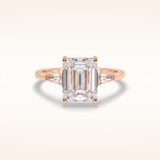 3 CT Radiant Shaped Three Stone Moissanite Bridal Set
