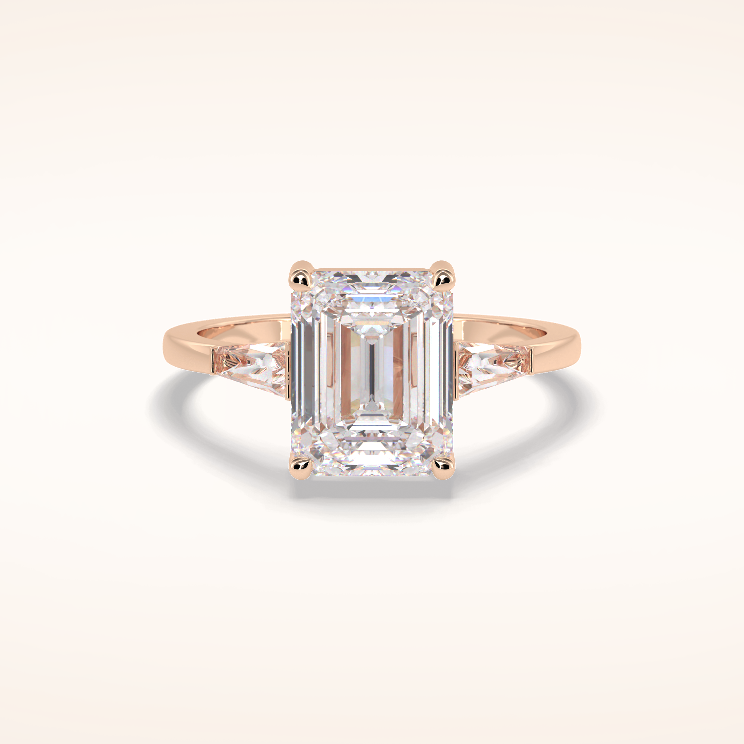 3 CT Radiant Shaped Three Stone Moissanite Bridal Set
