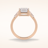 3 CT Radiant Shaped Three Stone Moissanite Bridal Set