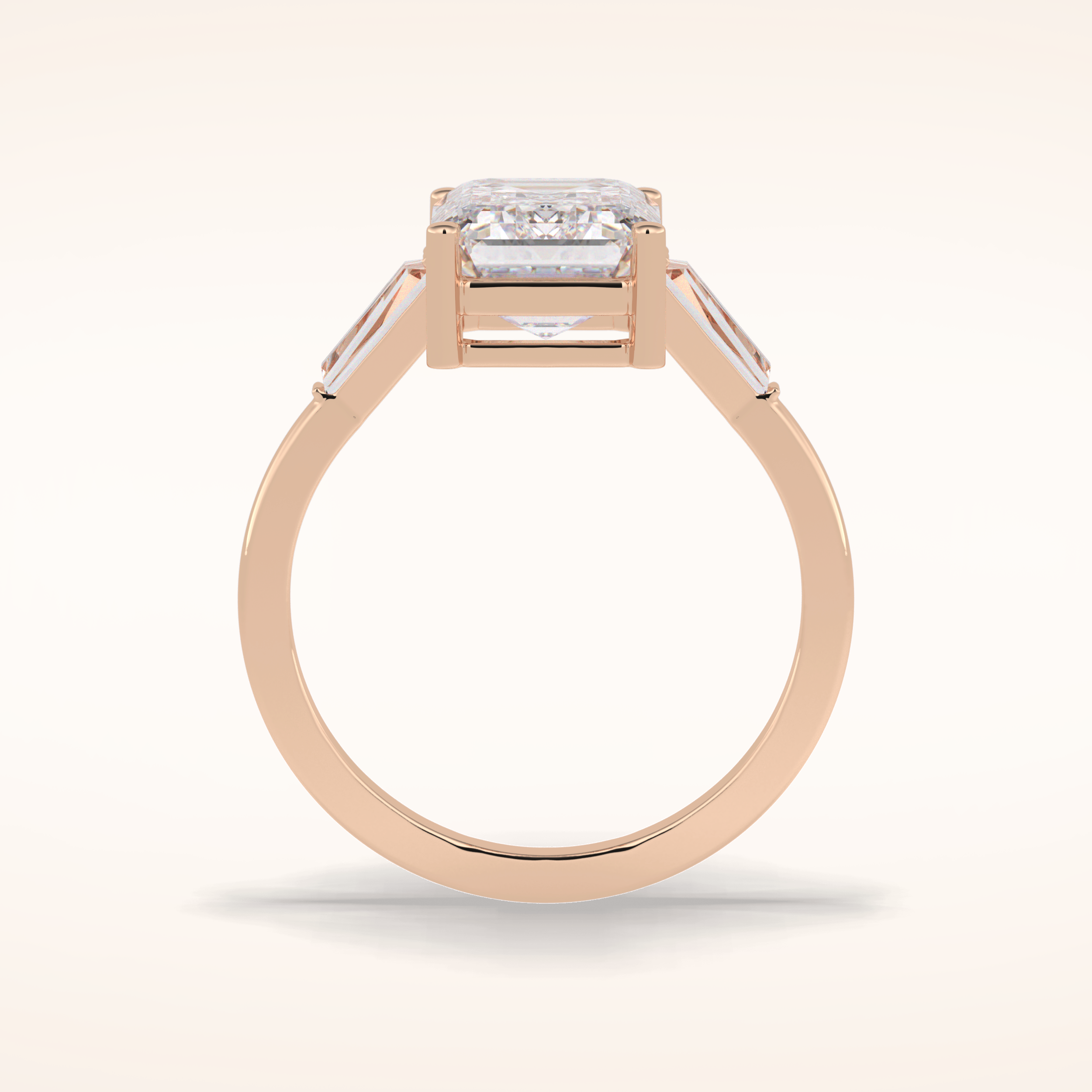 3 CT Radiant Shaped Three Stone Moissanite Bridal Set