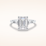3 CT Radiant Shaped Three Stone Moissanite Bridal Set