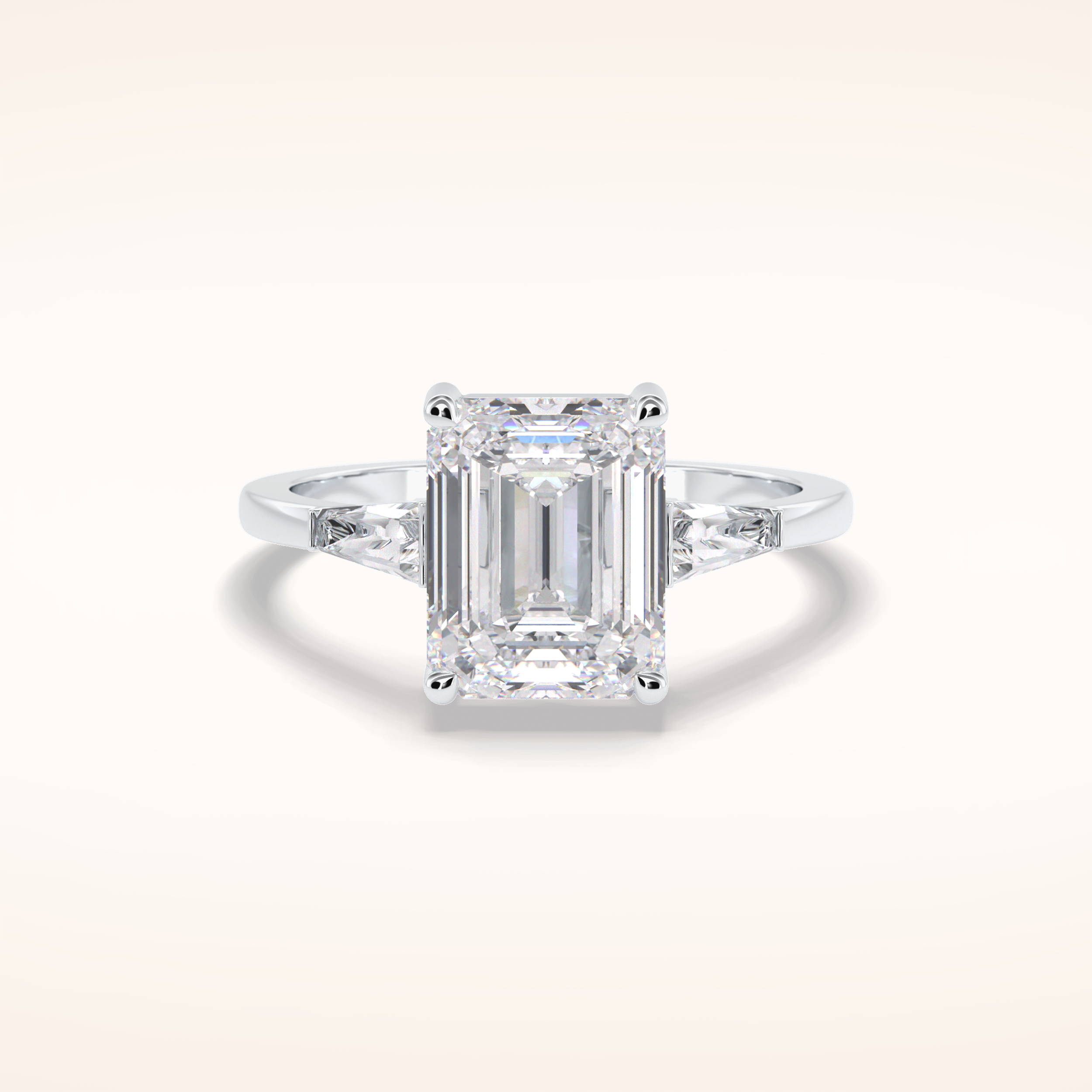 3 CT Radiant Shaped Three Stone Moissanite Bridal Set