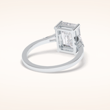 3 CT Radiant Shaped Three Stone Moissanite Bridal Set