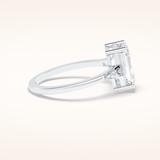 3 CT Radiant Shaped Three Stone Moissanite Bridal Set