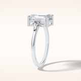 3 CT Radiant Shaped Three Stone Moissanite Bridal Set