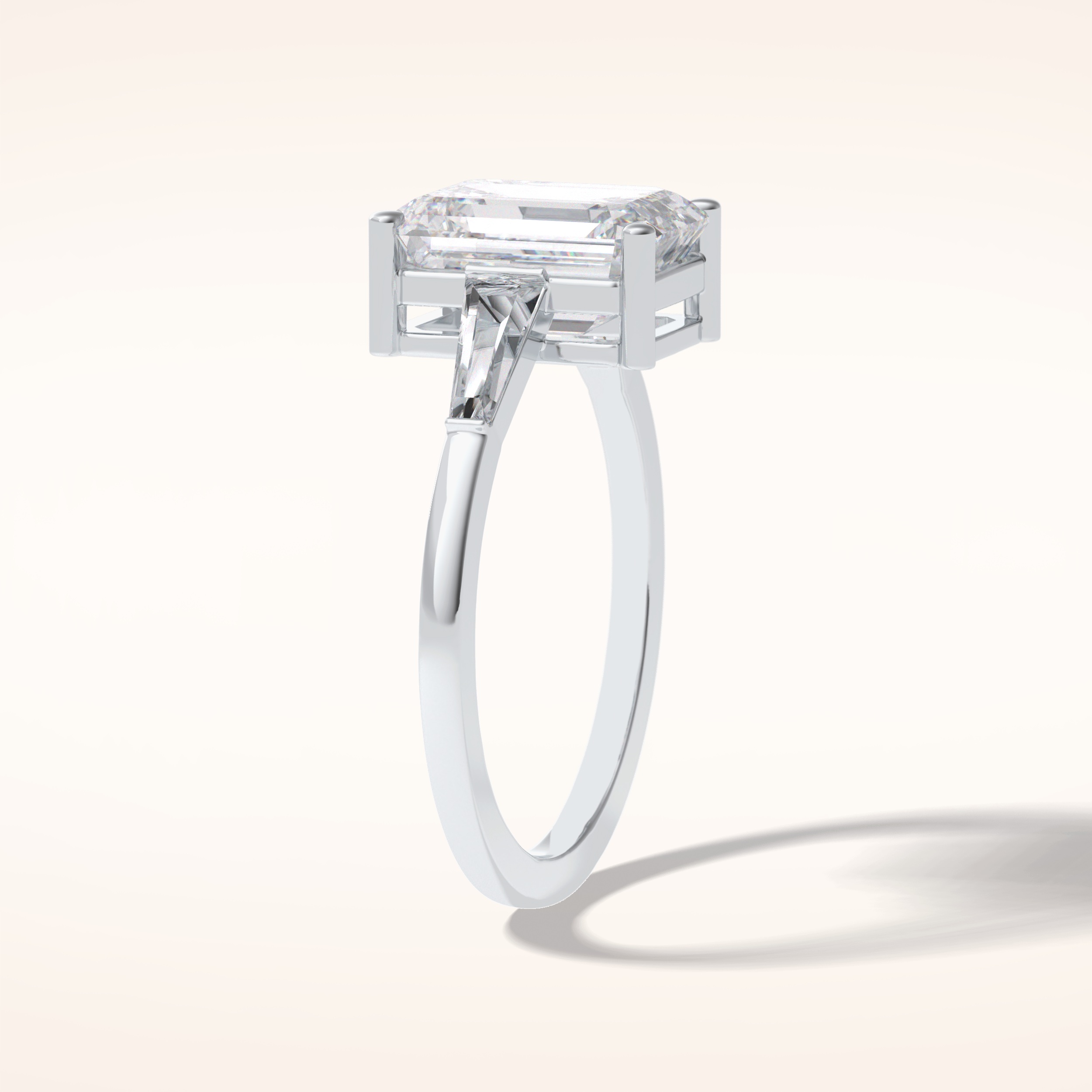 3 CT Radiant Shaped Three Stone Moissanite Bridal Set