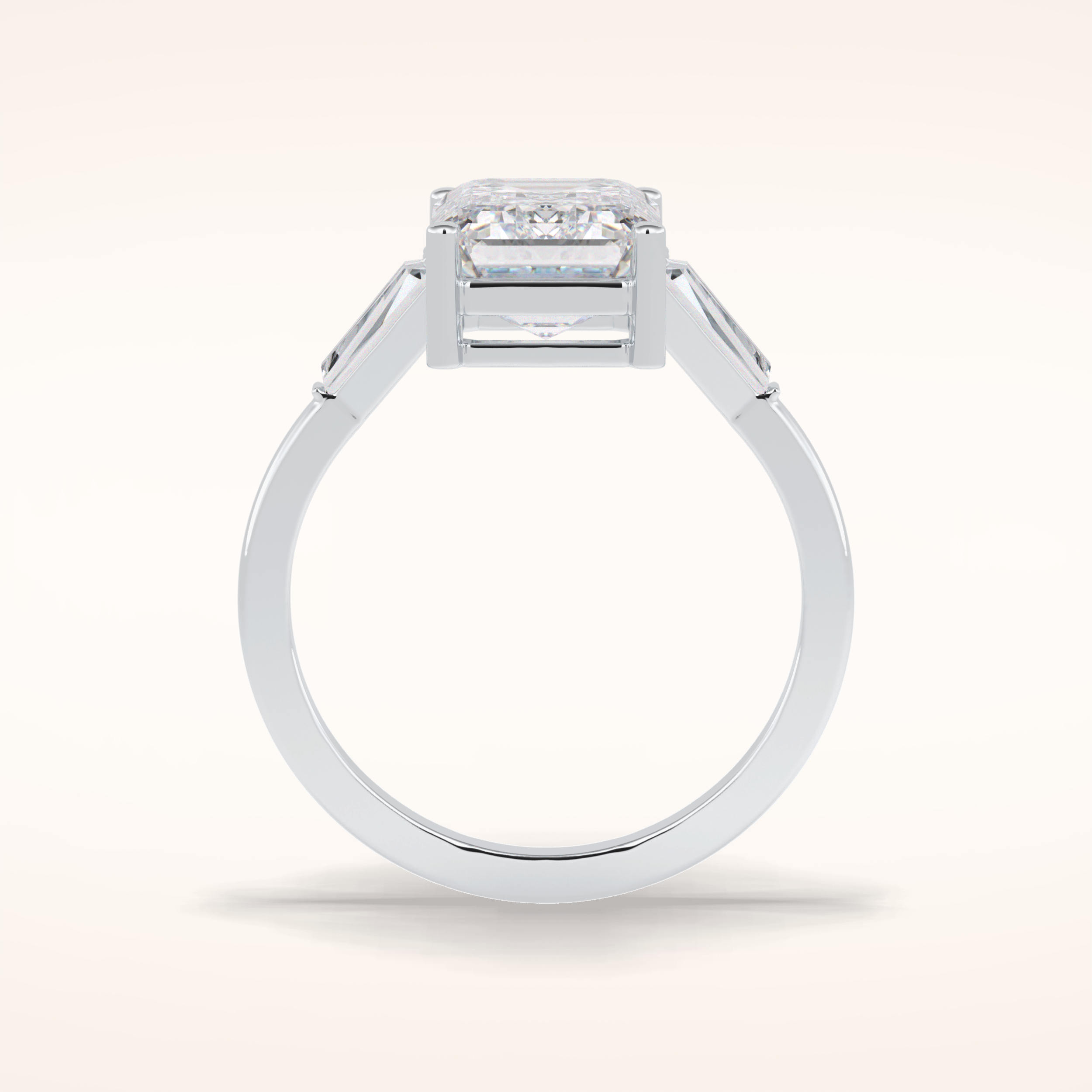 3 CT Radiant Shaped Three Stone Moissanite Bridal Set