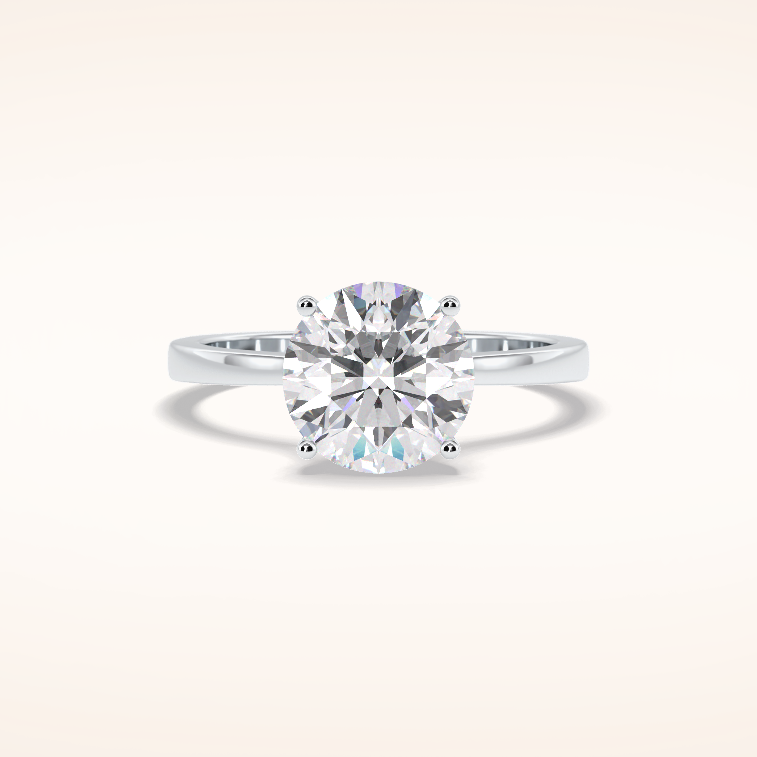 2.5 CT Round Shaped Solitaire Moissanite Bridal Set