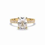 Cushion Hidden Halo & Pave Lab Grown Diamond Engagement Ring