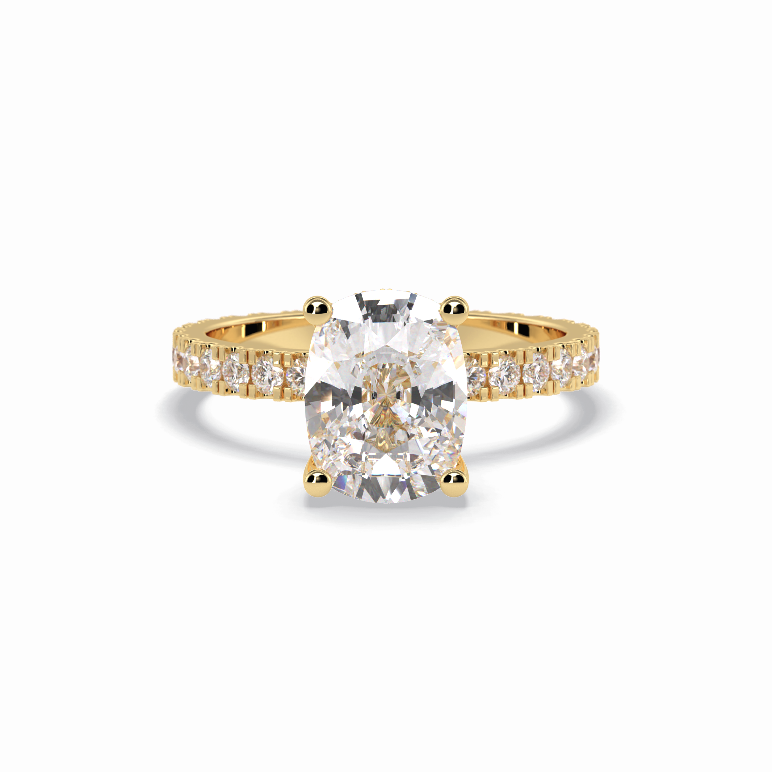 Cushion Hidden Halo & Pave Lab Grown Diamond Engagement Ring
