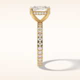 3 CT Cushion Shaped Hidden Halo & Pave Moissanite Engagement Ring