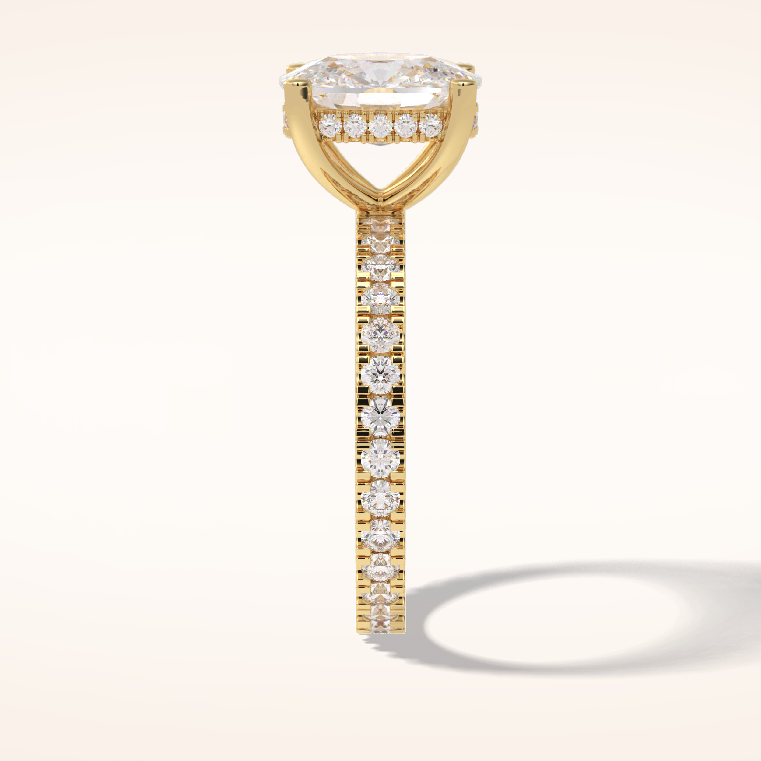 3 CT Cushion Shaped Hidden Halo & Pave Moissanite Engagement Ring