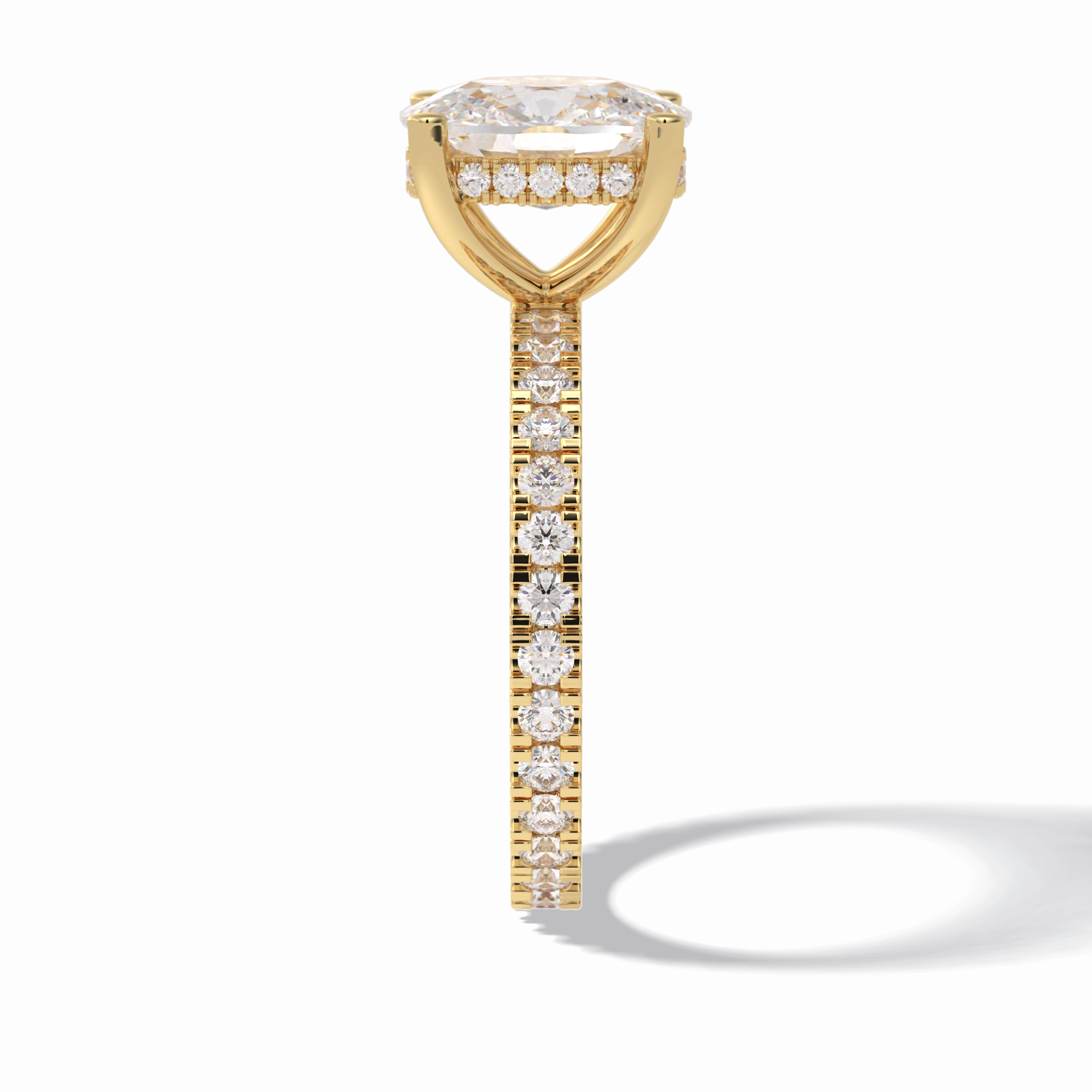Cushion Hidden Halo & Pave Lab Grown Diamond Engagement Ring