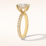 3 CT Cushion Shaped Hidden Halo & Pave Moissanite Engagement Ring