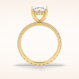 3 CT Cushion Shaped Hidden Halo & Pave Moissanite Engagement Ring