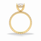 Cushion Hidden Halo & Pave Lab Grown Diamond Engagement Ring