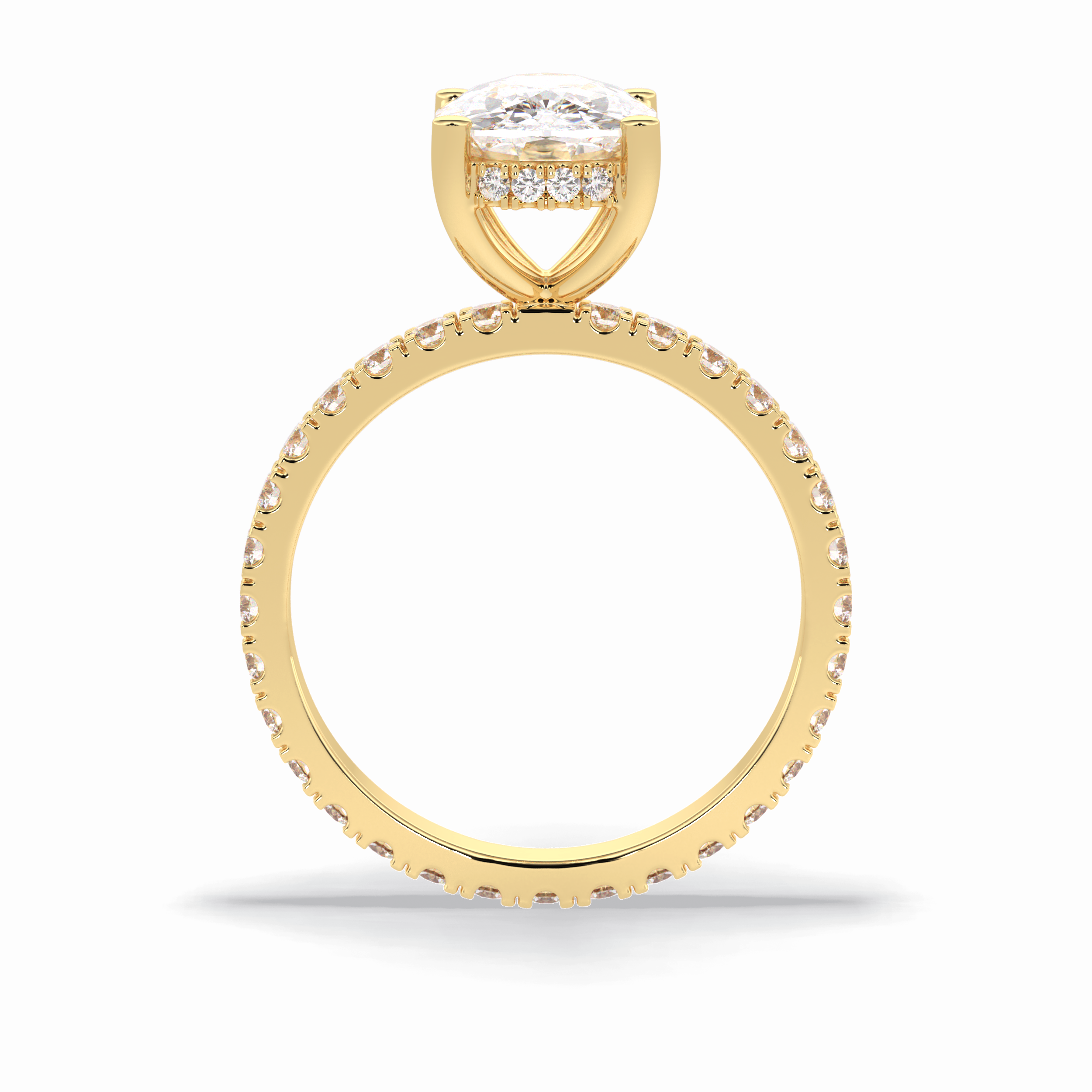 Cushion Hidden Halo & Pave Lab Grown Diamond Engagement Ring