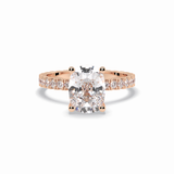 Cushion Hidden Halo & Pave Lab Grown Diamond Engagement Ring