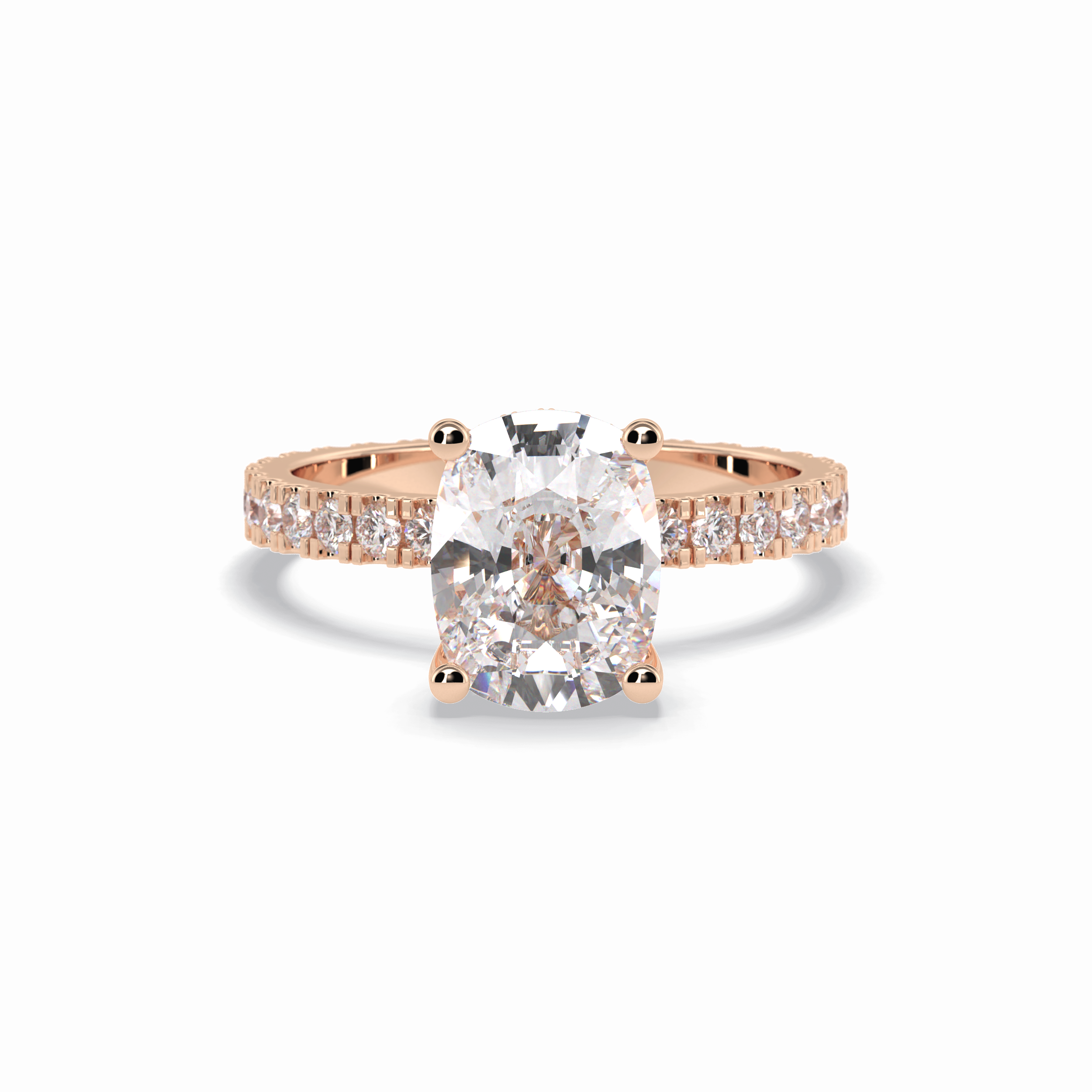 Cushion Hidden Halo & Pave Lab Grown Diamond Engagement Ring