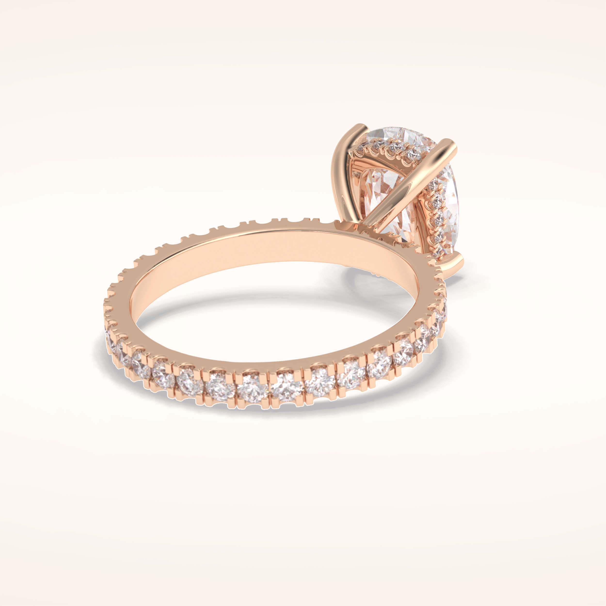 3 CT Cushion Shaped Hidden Halo & Pave Moissanite Engagement Ring