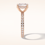 3 CT Cushion Shaped Hidden Halo & Pave Moissanite Engagement Ring