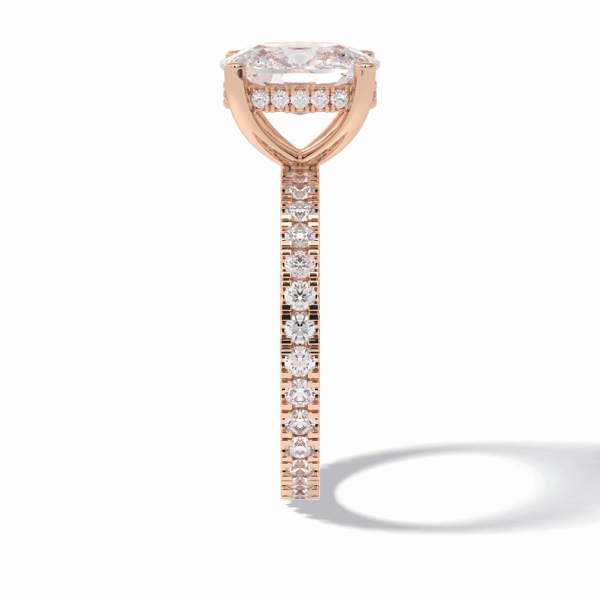 Cushion Hidden Halo & Pave Lab Grown Diamond Engagement Ring