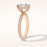3 CT Cushion Shaped Hidden Halo & Pave Moissanite Engagement Ring