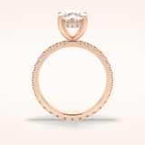 3 CT Cushion Shaped Hidden Halo & Pave Moissanite Engagement Ring