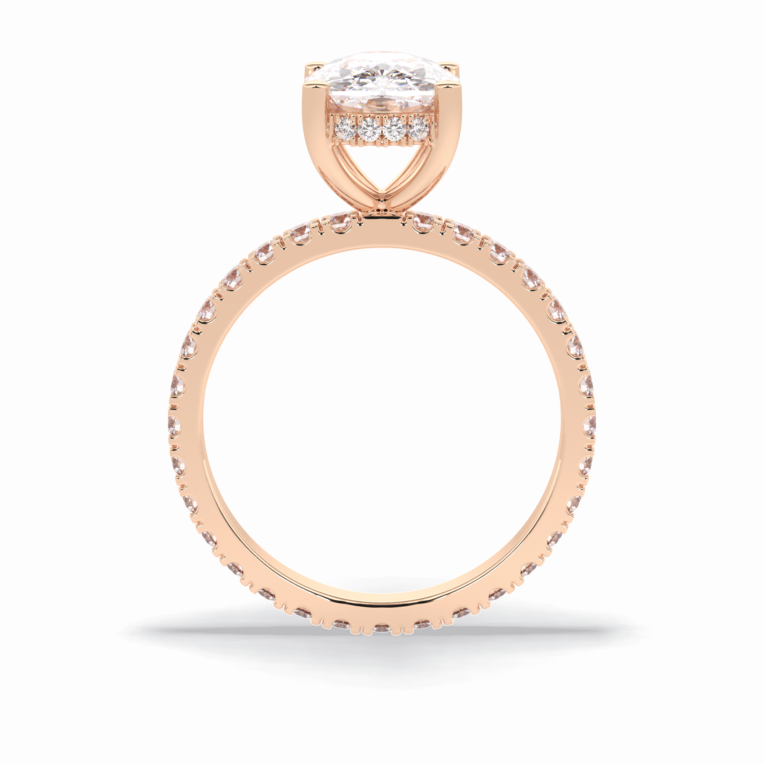 Cushion Hidden Halo & Pave Lab Grown Diamond Engagement Ring