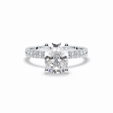 Cushion Hidden Halo & Pave Lab Grown Diamond Engagement Ring