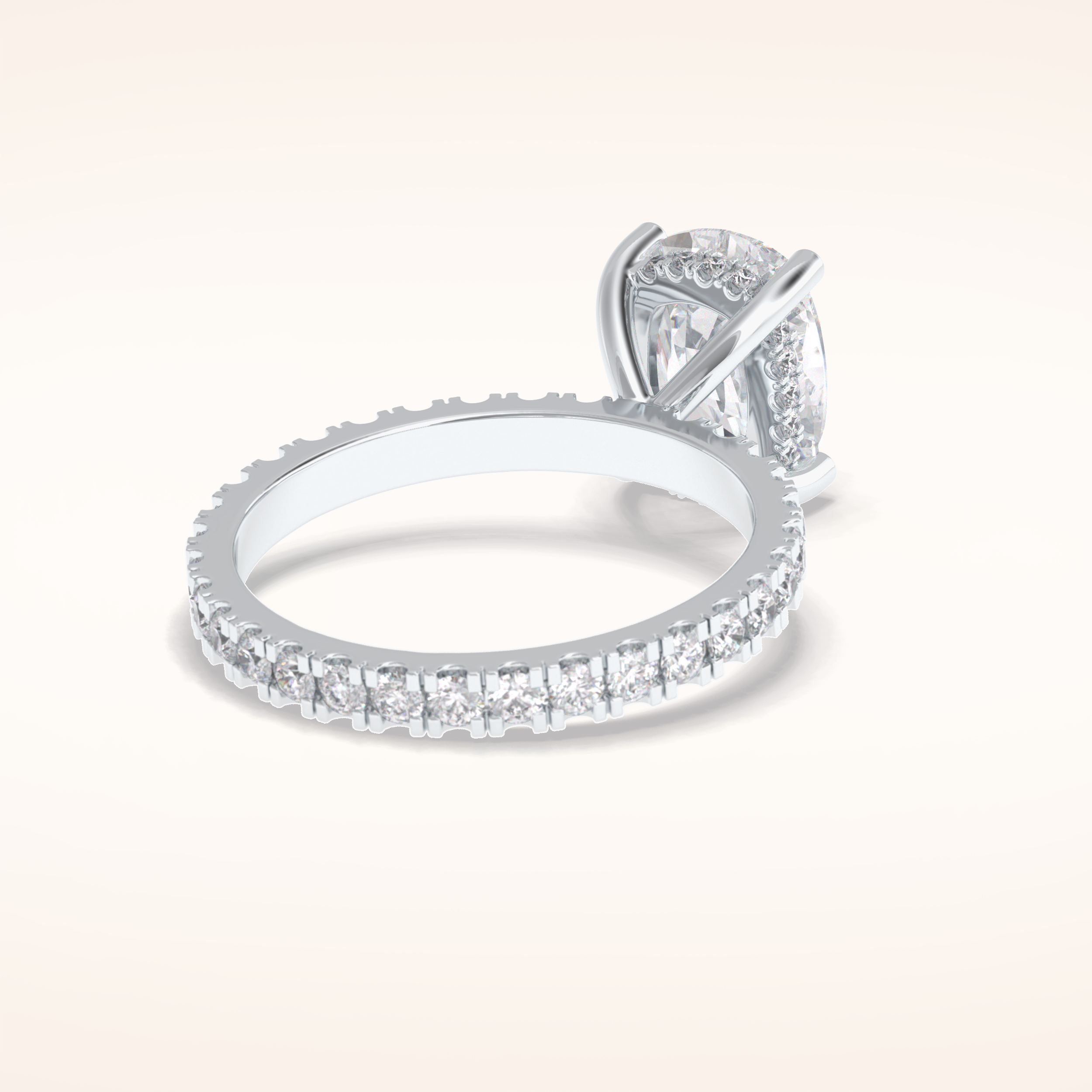 3 CT Cushion Shaped Hidden Halo & Pave Moissanite Engagement Ring