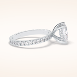 3 CT Cushion Shaped Hidden Halo & Pave Moissanite Engagement Ring