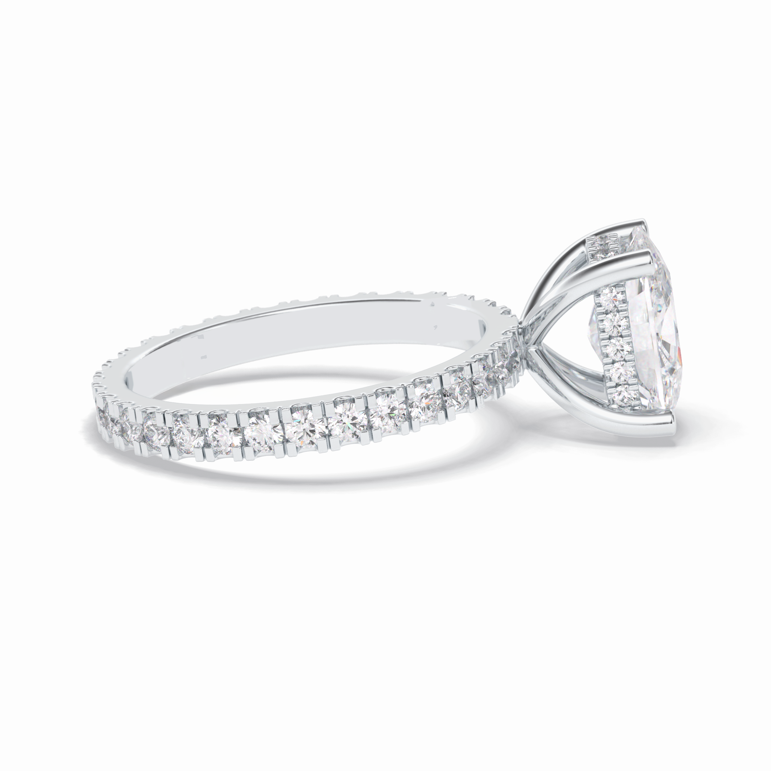 Cushion Hidden Halo & Pave Lab Grown Diamond Engagement Ring