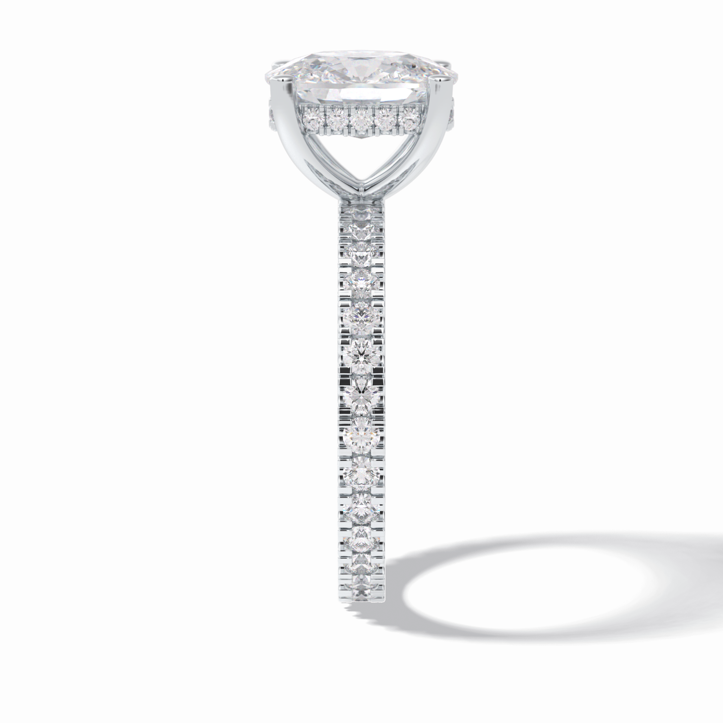 Cushion Hidden Halo & Pave Lab Grown Diamond Engagement Ring