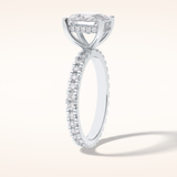 3 CT Cushion Shaped Hidden Halo & Pave Moissanite Engagement Ring
