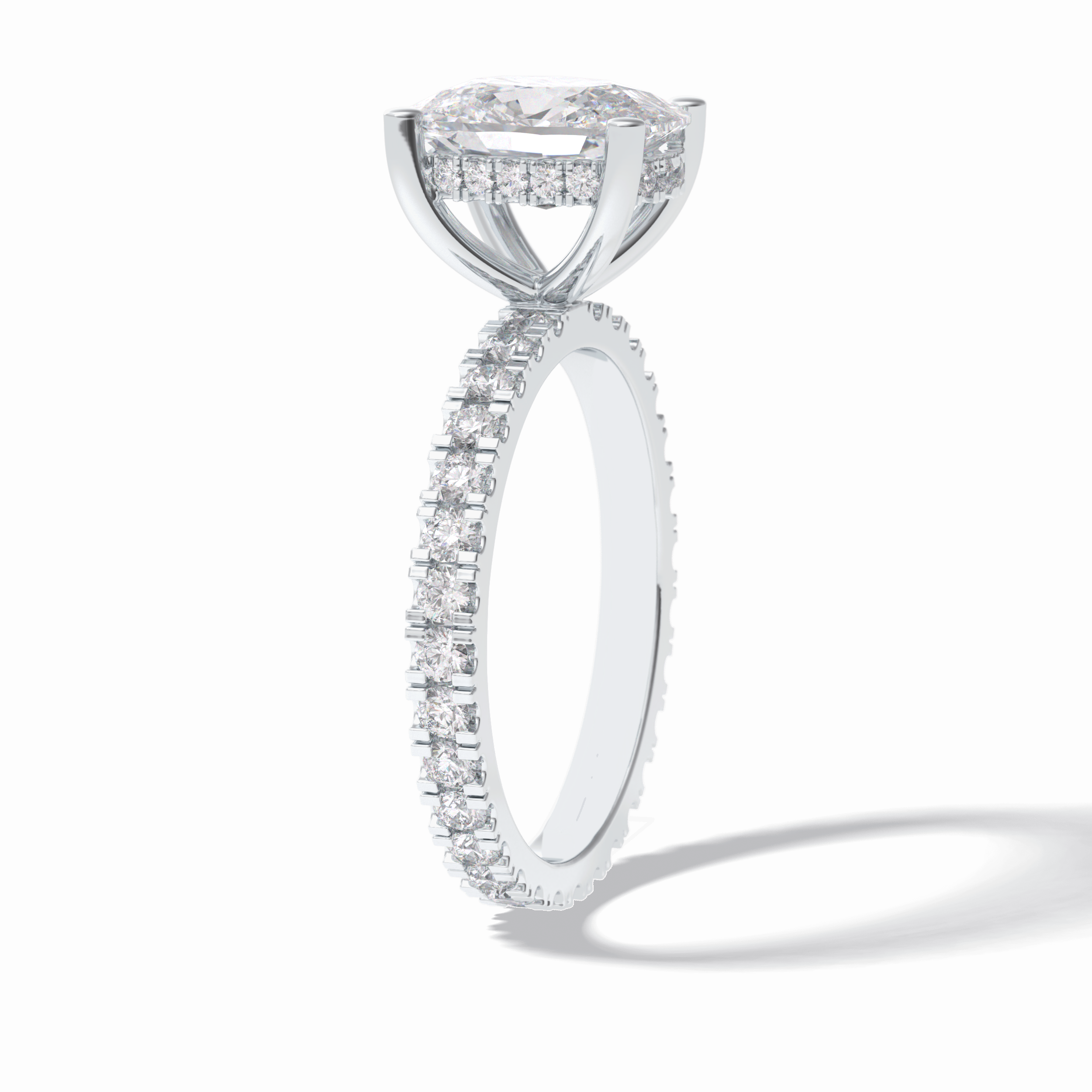 Cushion Hidden Halo & Pave Lab Grown Diamond Engagement Ring