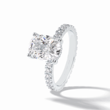 Cushion Hidden Halo & Pave Lab Grown Diamond Engagement Ring