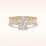 3.05 CT Radaint Shaped Pave Moissanite Engagement Ring