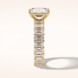 3.05 CT Radaint Shaped Pave Moissanite Engagement Ring