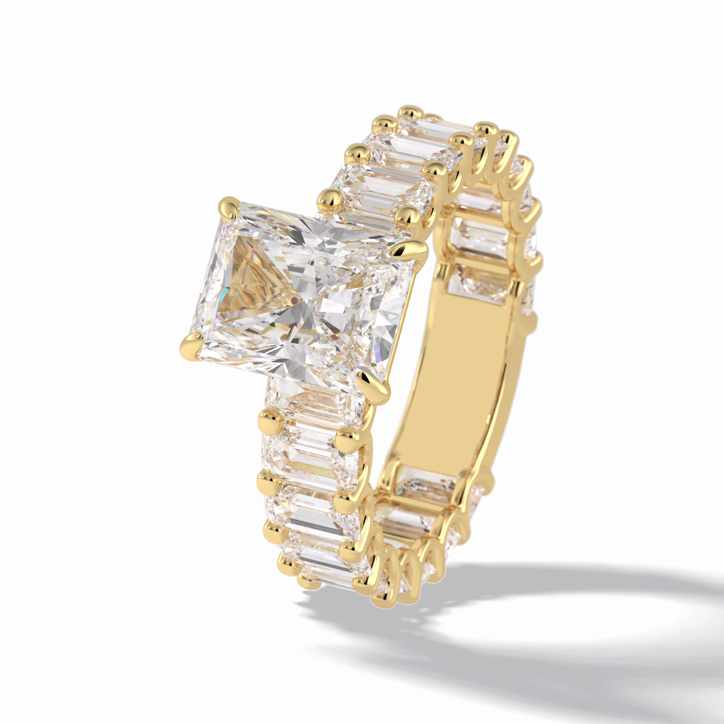 Radiant Pave Lab Grown Diamond Engagement Ring