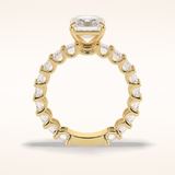 3.05 CT Radaint Shaped Pave Moissanite Engagement Ring