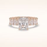 3.05 CT Radaint Shaped Pave Moissanite Engagement Ring