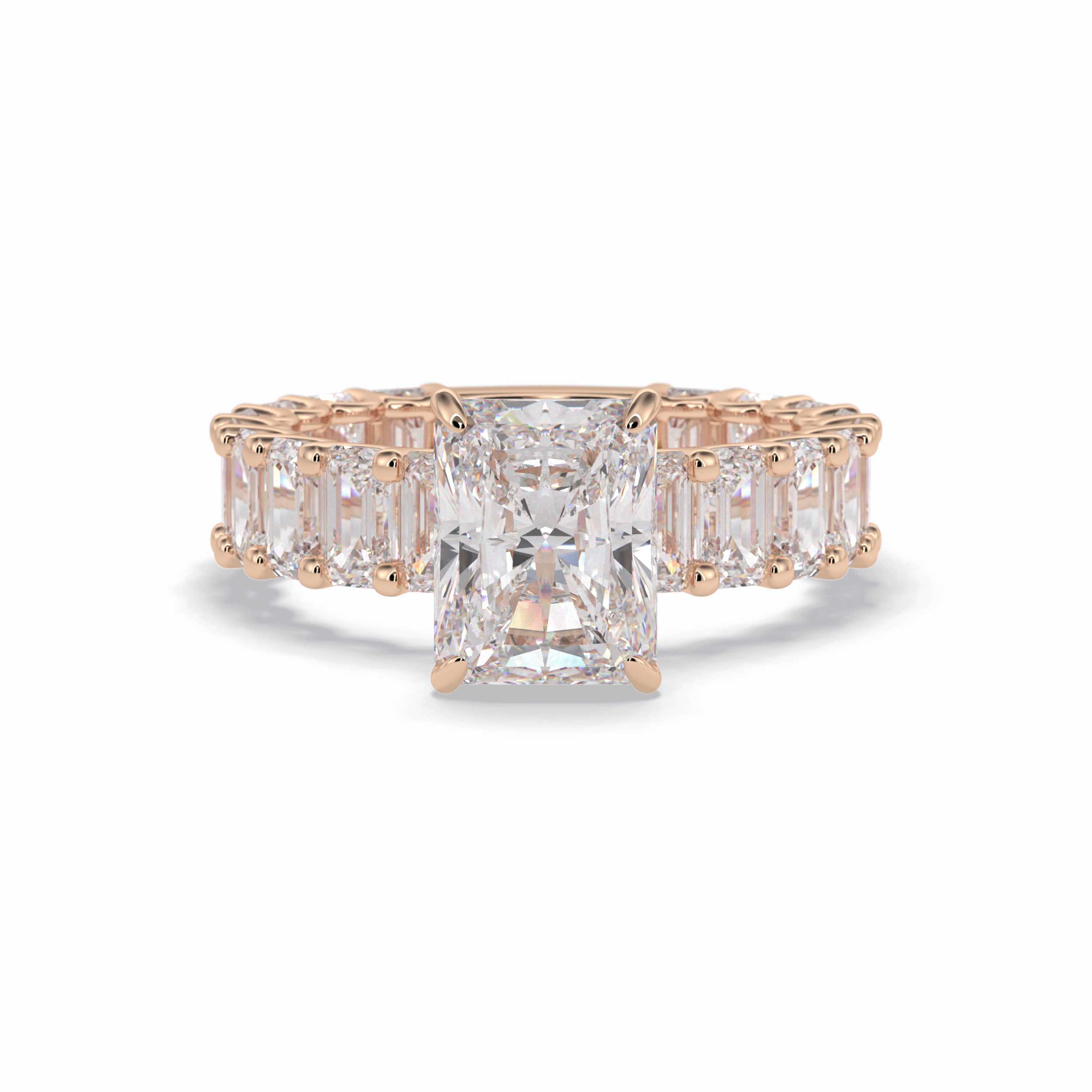 Radiant Pave Lab Grown Diamond Engagement Ring