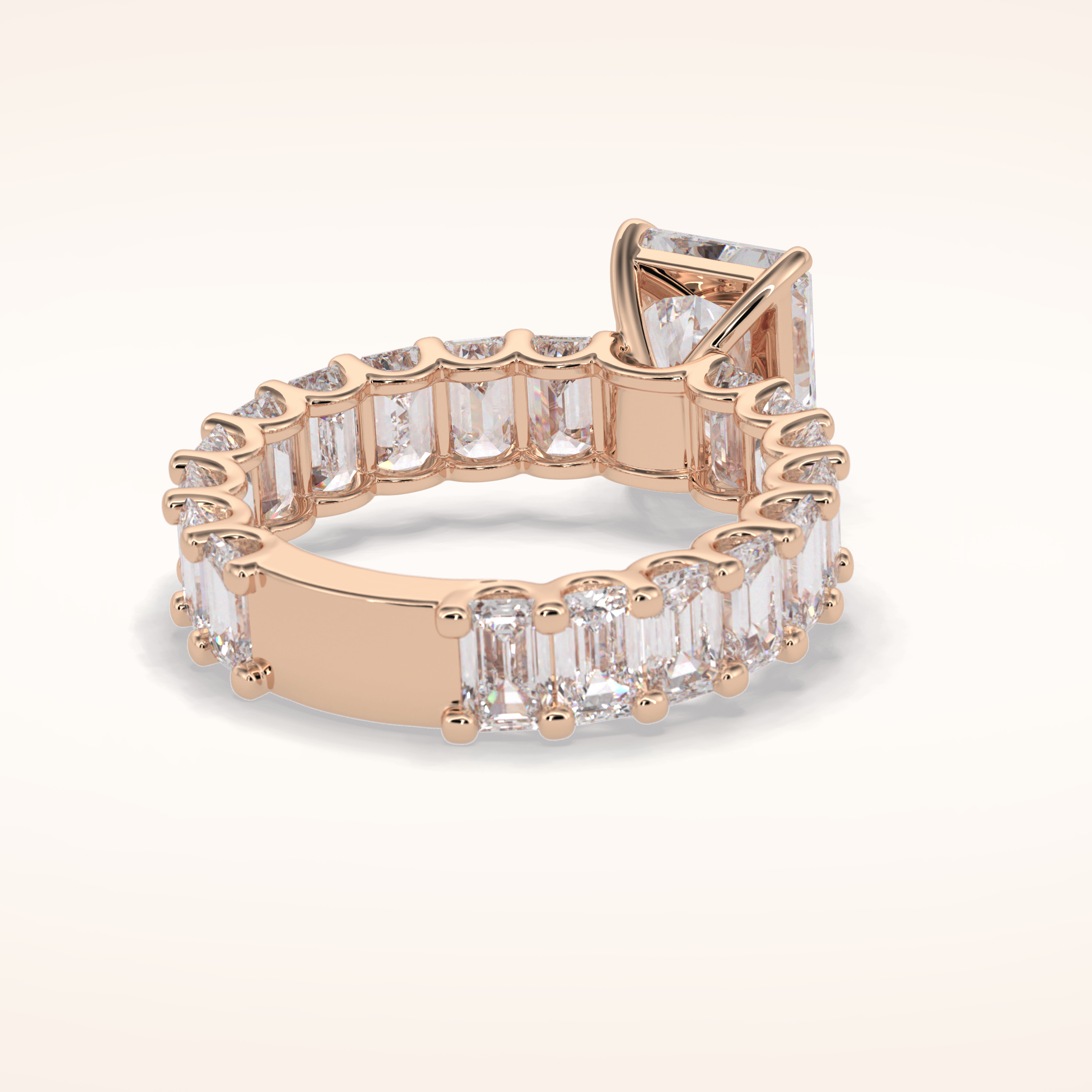 3.05 CT Radaint Shaped Pave Moissanite Engagement Ring