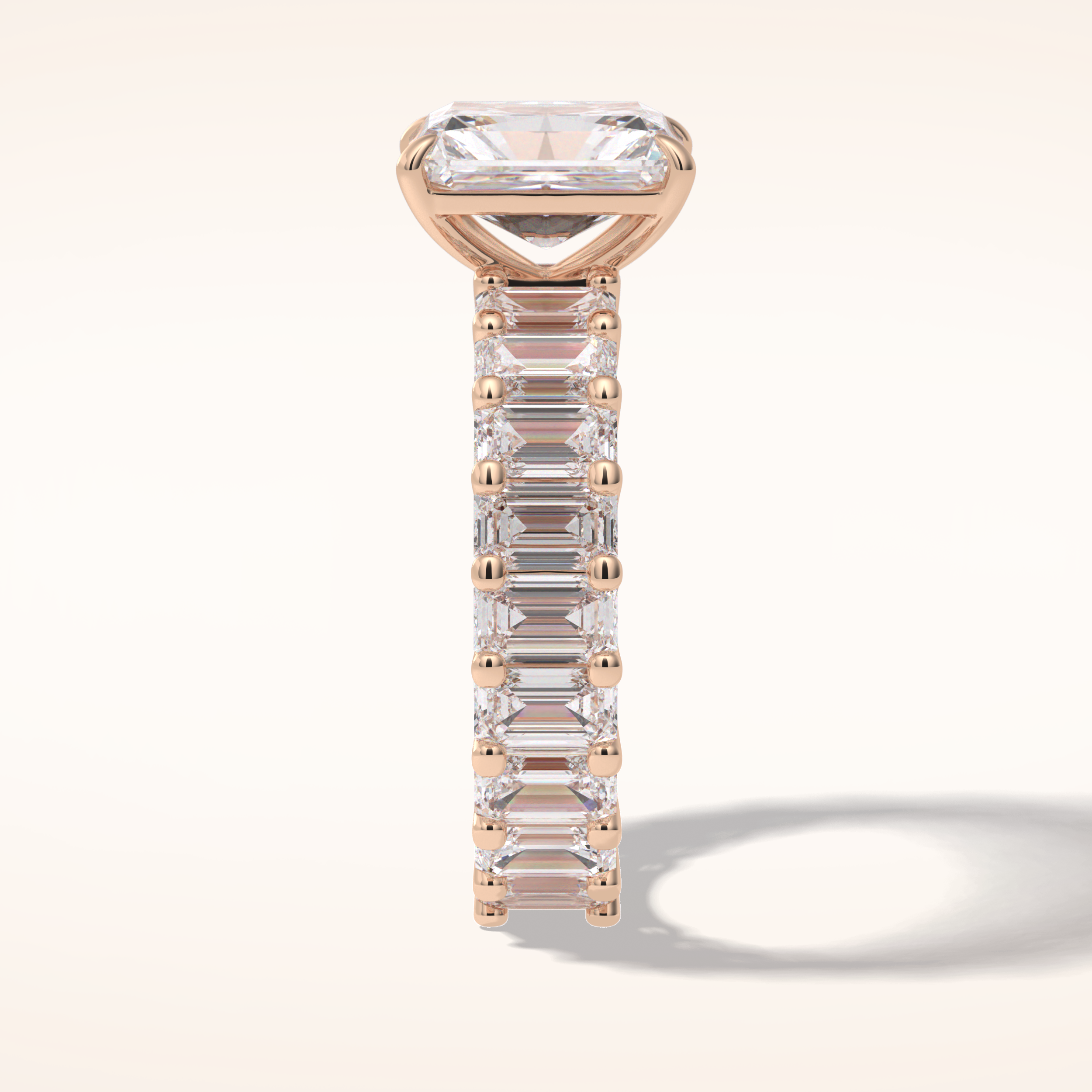 3.05 CT Radaint Shaped Pave Moissanite Engagement Ring